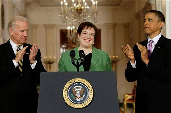 BFD: Elena Kagan, flanked by Vice President Biden and President Obama